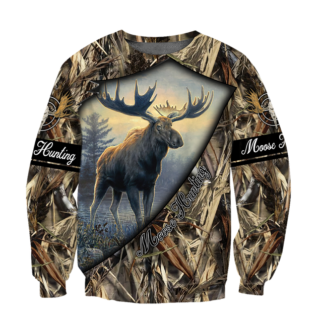 Moose Hunting 3D Over Printed Unisex Deluxe Hoodie