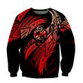 Amazing Tonga Polynesian Tattoo 3D Unisex Deluxe Hoodie ML