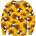 All Over Printing Sunflower Bee Flower Shirt-Apparel-Phaethon-Sweatshirt-S-Vibe Cosy™