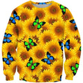 3D All Over Printing Butterfly Garden And Sunflowers Hoodie-Apparel-Phaethon-Sweatshirt-S-Vibe Cosy™