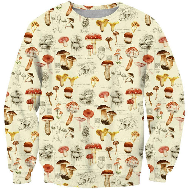 3D All Over Printing White Premium Mushroom Shirt-Apparel-Phaethon-Sweatshirt-S-Vibe Cosy™