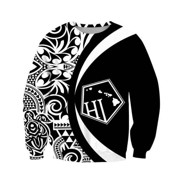 Hawaii Polynesian Tribal Hoodie - Circle Style White Color 2.0 - AH-ALL OVER PRINT HOODIES (P)-Phaethon-Sweat Shirt-S-Vibe Cosy™