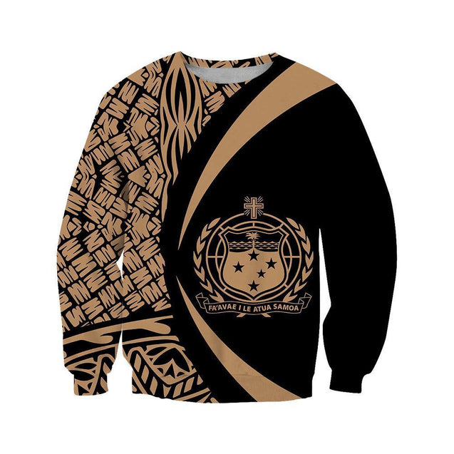 Samoa Polynesian Hoodie - Circle Style Golden Color-ALL OVER PRINT HOODIES (P)-Phaethon-Sweat Shirt-S-Vibe Cosy™