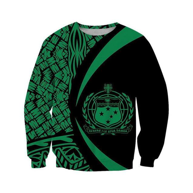 Samoa Polynesian Hoodie - Circle Style Green Color-ALL OVER PRINT HOODIES (P)-Phaethon-Sweat Shirt-S-Vibe Cosy™