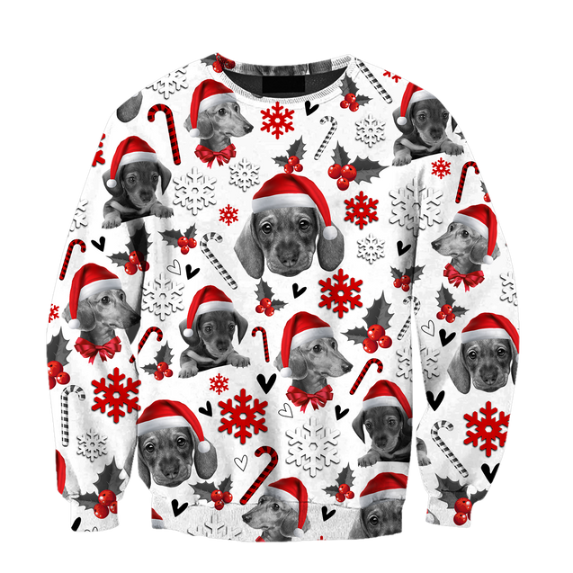 3D Dachshund Xmas Pattern Unisex Hoodie TR3010204