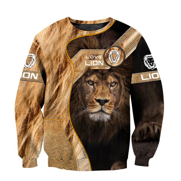 Love Lion 3D all over printed shirts for men and women TR1106201-Apparel-Huyencass-Sweat Shirt-S-Vibe Cosy™