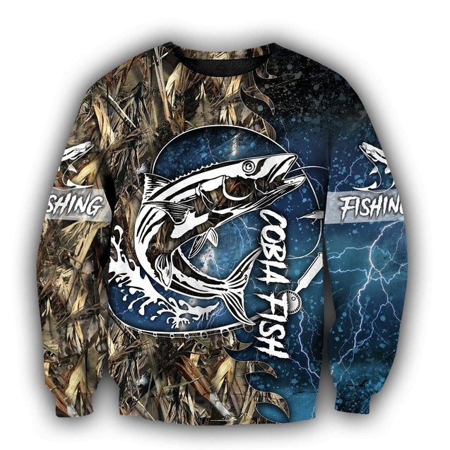 Cobia Fishing camo all over printed shirts for men and women blue color TR251201 - Amaze Style™-Apparel