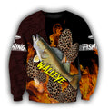 Walleye Fishing with morels mushrooms 3D all over printing shirts for men and women TR250201 - Amaze Style™-Apparel