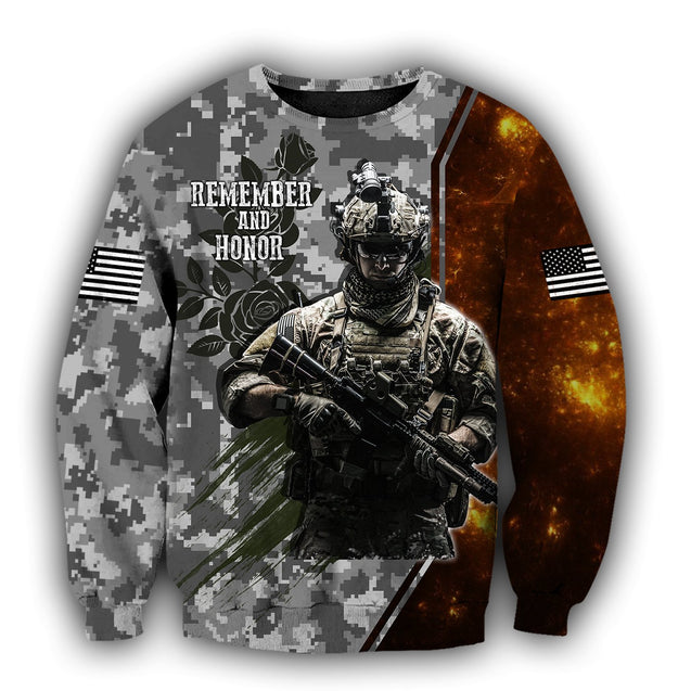 Memorial day Remember and honor the heroes 3D over printed shirts grey TR140402A-Apparel-Huyencass-Sweat Shirt-S-Vibe Cosy™