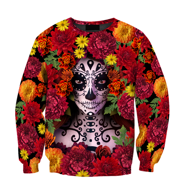 All Over Printed Mexican Day Of The Dead Hoodie TR0409206-MEI