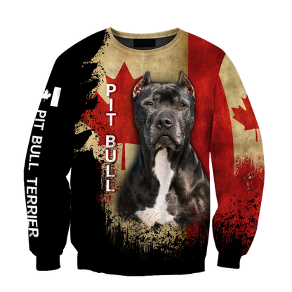 Pit Bull Canada Flag 3D All Over Print Hoodie TR2509201