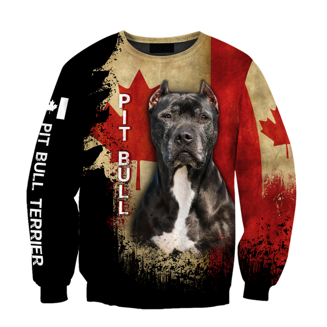 Pit Bull Canada Flag 3D All Over Print Hoodie TR2509201