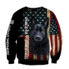 Black German Shepherd American Flag 3D All Over Print Hoodie