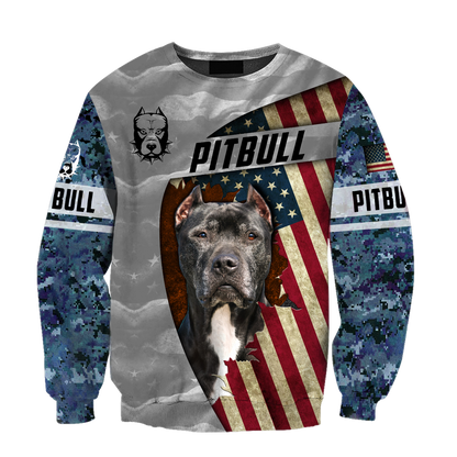 3D America Pit Bull Terrier Unisex Shirts