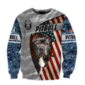 3D America Pit Bull Terrier Unisex Shirts