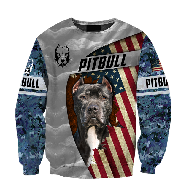 3D America Pit Bull Terrier Unisex Shirts