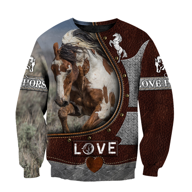 Love Beautiful Horse 3D All Over Printed Shirts For Men And Women TR2505203S-Apparel-MP-Sweatshirts-S-Vibe Cosy™