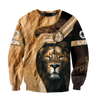 I Love Lion Over Printed Hoodie