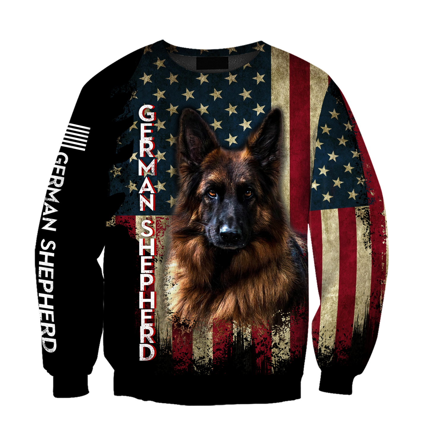 German Shepherd American Flag 3D All Over Print Hoodie