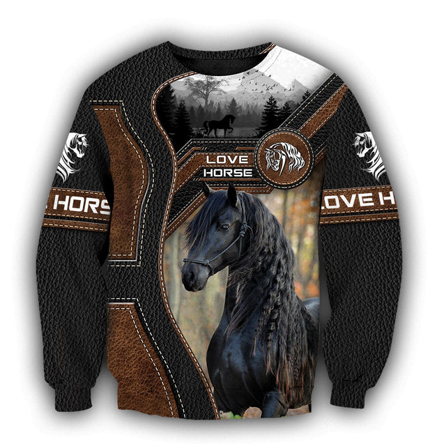 Love Beautiful Horse 3D All Over Printed Shirts For Men And Women TR1505204S-Apparel-MP-Sweatshirts-S-Vibe Cosy™