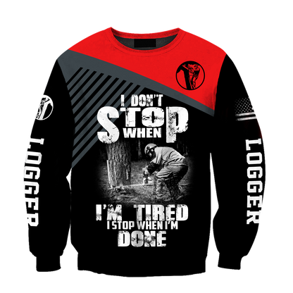 Logger Chainsaw I'm Stop When I Am Done Red Unisex Shirts