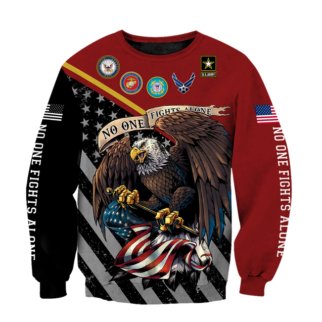 US Veteran No one fights alone shirts for men and women TR2505201S-Apparel-Huyencass-Sweat Shirt-S-Vibe Cosy™