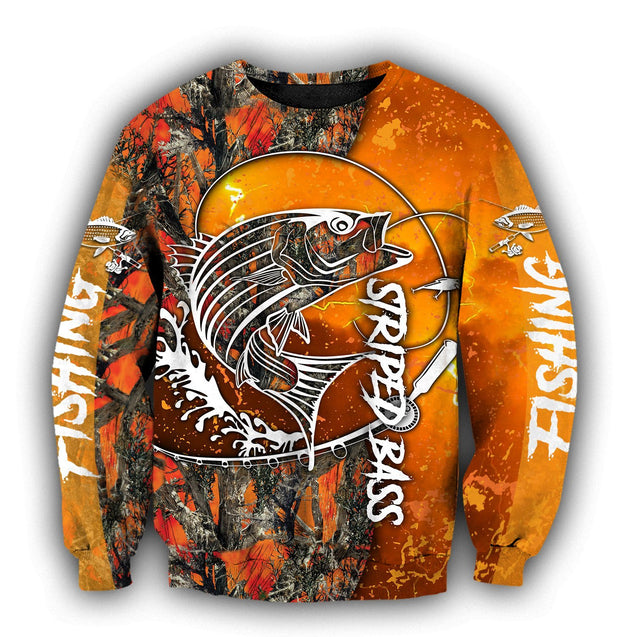 Striped Bass Fishing orange camo all over printed shirts for men and women TR271201 - Amaze Style™-Apparel