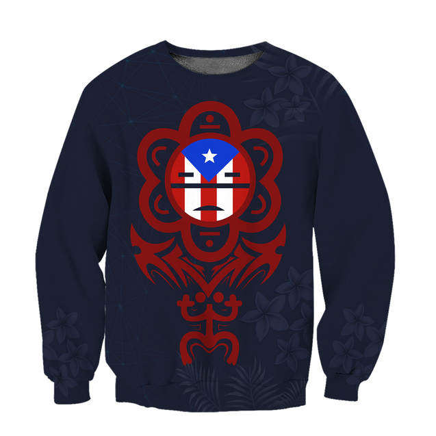 Puerto Rico Sol Taino All Over Print Shirts And Short NTN06202001-Apparel-TQH-SweatShirts-S-Vibe Cosy™