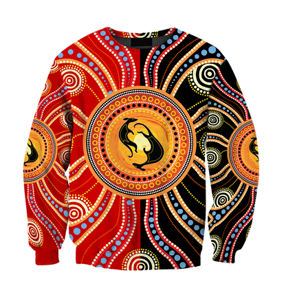 Aboriginal Kangaroo Australia Indigenous Painting Art shirts for men and women-Apparel-Huyencass-Sweat Shirt-S-Vibe Cosy™