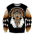 Native American Wolf Hoodie T Shirt For Men and Women HAC210405-Apparel-NM-Sweatshirts-S-Vibe Cosy™