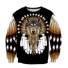 Native American Wolf Hoodie T Shirt For Men and Women HAC210405-Apparel-NM-Sweatshirts-S-Vibe Cosy™