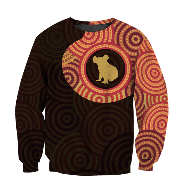 Australia In My Heart Aboriginal Tattoo Koala Hoodie Yellow AZ200201-Apparel-PL8386-Sweat Shirt-S-Vibe Cosy™