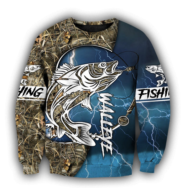 HC Walleye fishing gear shirt blue TR191102 - Amaze Style™-Apparel