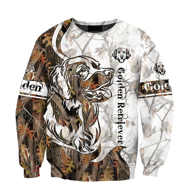 Deer Hunting Golden Retriever Tatoo Camo 3D All Over Print  Hoodie TR1708202