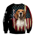 Beagles American Flag 3D All Over Print Hoodie