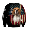 Beagles American Flag 3D All Over Print Hoodie