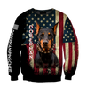 Doberman Pinscher American Flag 3D All Over Print Hoodie