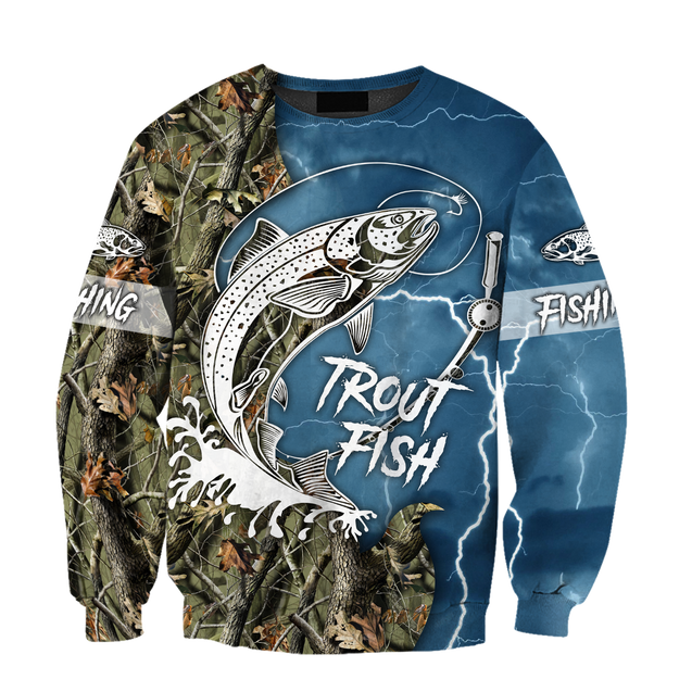 Trout Fishing blue Tattoo camo shirts for men and women TR2108202