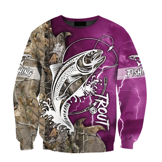 Trout Fishing purple Tattoo camo shirts for men and women TR2108203S