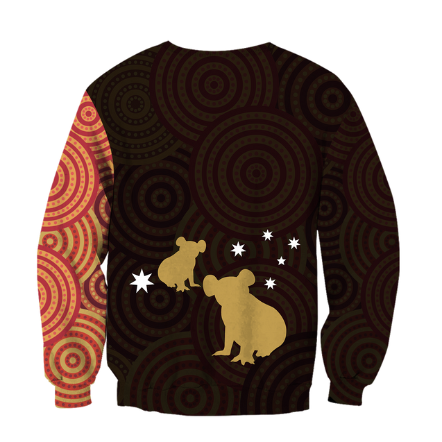 Australia In My Heart Aboriginal Tattoo Koala Hoodie Yellow AZ200201-Apparel-PL8386-Hoodie-S-Vibe Cosy™