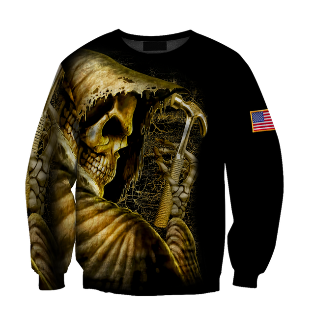 Skull Roofer All Over Printed Hoodie For Men MEI