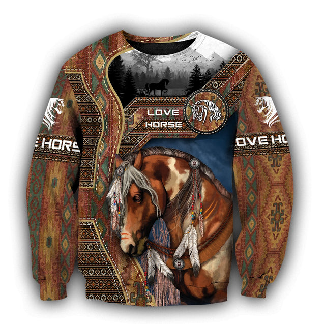 Native Horse 3D All Over Printed Shirts TR130502-Apparel-TA-Sweatshirts-S-Vibe Cosy™