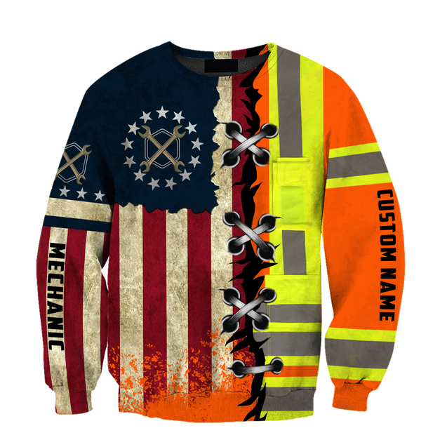 Personalized Mechanic American Flag Hoodie Shirt for Men and Women TR0710201