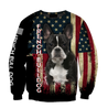 French Bulldog American Flag 3D All Over Print Hoodie