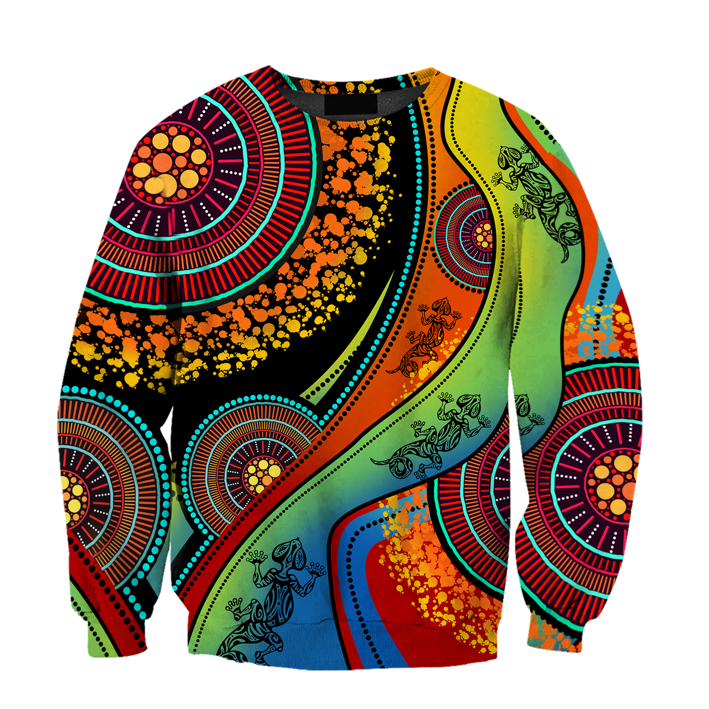 Aboriginal Australia Indigenous Lizard Painting Art shirts for men and women TR2606203S-Apparel-Huyencass-Sweat Shirt-S-Vibe Cosy™