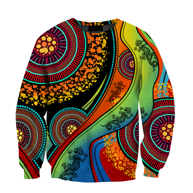 Aboriginal Australia Indigenous Lizard Painting Art shirts for men and women TR2606203S-Apparel-Huyencass-Sweat Shirt-S-Vibe Cosy™