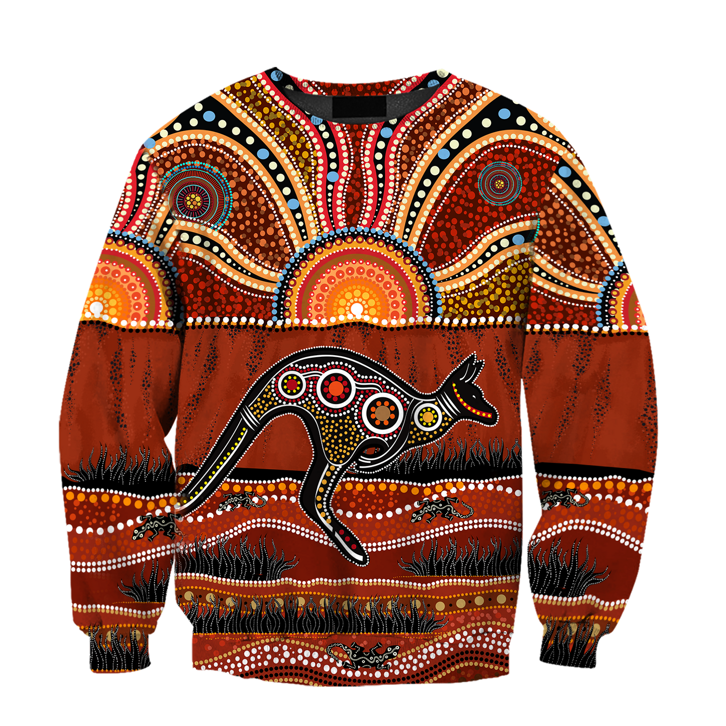 Aboriginal Australia Kangaroo running Lizard Art shirts for men and women TR2606205S