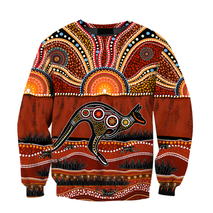 Aboriginal Australia Kangaroo running Lizard Art shirts for men and women TR2606205S