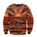 Aboriginal Australia Kangaroo running Lizard Art shirts for men and women TR2606205S