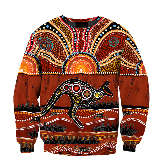 Aboriginal Australia Kangaroo running Lizard Art shirts for men and women TR2606205S